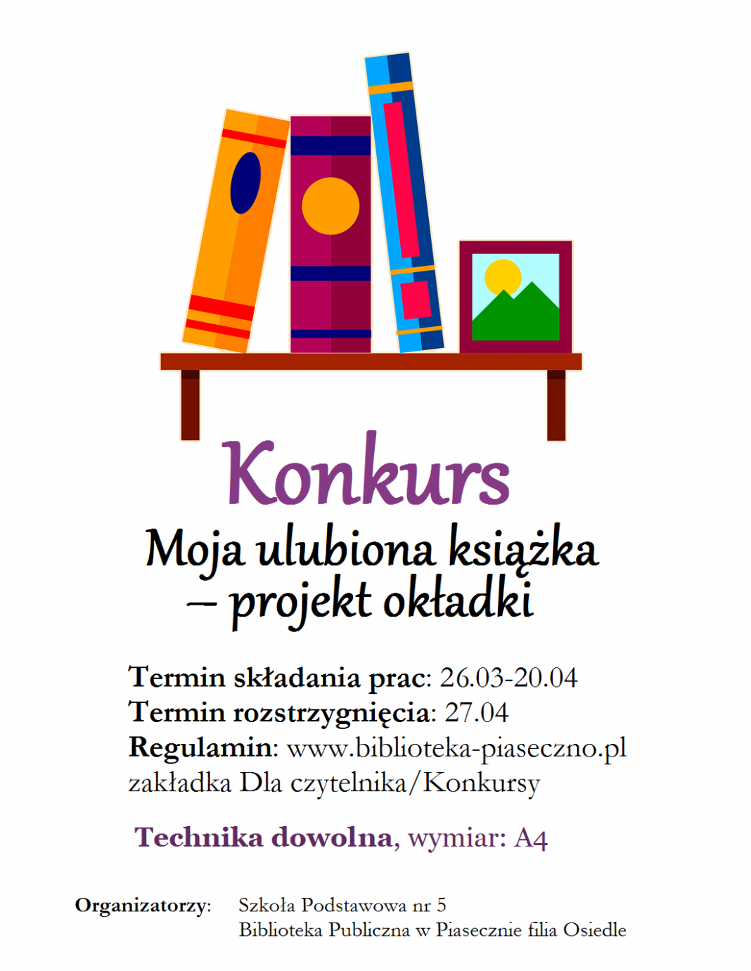 Konkurs Plastyczny Moja Ulubiona Ksi Ka Projekt Ok Adki