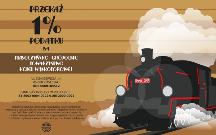 1% dla Piaseczyńsko-Grójeckiego Towarzystwa Kolei Wąskotorowej