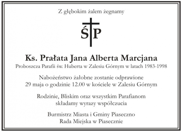Ostatnie pożegnanie Ks. Prałata Jana Alberta Marcjana Ostatnie pożegnanie