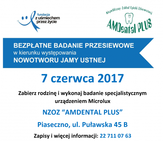 Plakat profilaktyka - badania przesiewowe jamy ustnej