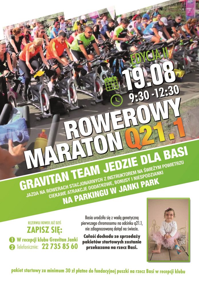 Rowerowy Maraton dla Basi plakat maraton