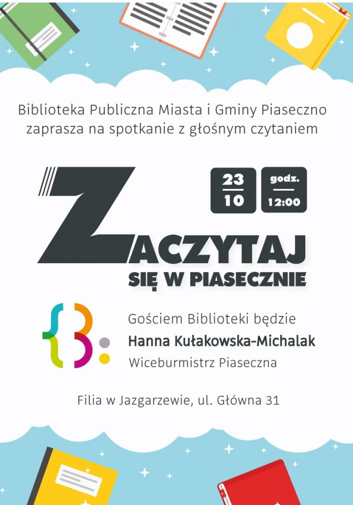 „Zaczytaj się w Piasecznie” zaczytaj się w Piasecznie plakat