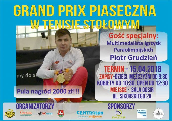 Grand Prix w tenisie stołowym 15.04.2018