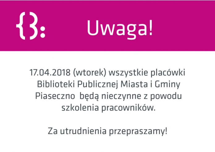 17 kwietnia biblioteka nieczynna biblioteki nieczynne