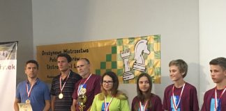 Zwycięska drużyna szachowa z klubu Laura Chylice