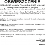 Obwieszczenie na burmistrza wybory 2018