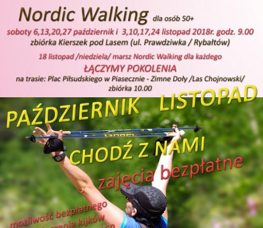Bezpłatne zajęcia Nordic Walking 50+