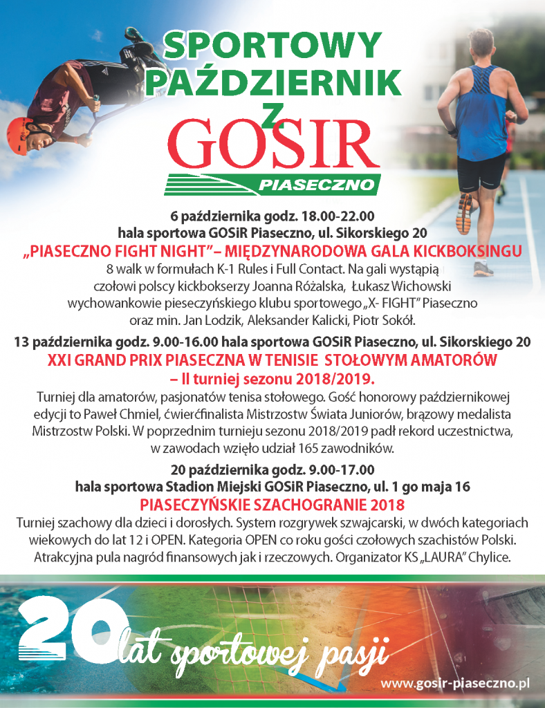 Sportowy październik z GOSiR Piaseczno