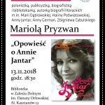 Spotkanie z Mariolą Pryzwan – opowieść o Annie Jantar