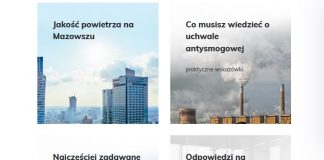 Portal o ochronie powietrza na Mazowszu, źródło: http://www.powietrze.mazovia.pl/