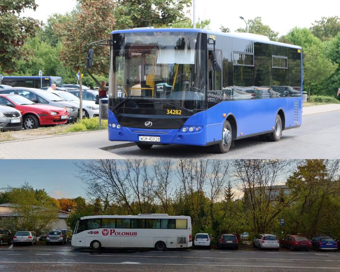 W środę 2 października, po południu na trasach linii P, pojawią się niebieskie autobusy zgodne z umową. W godzinach porannych będą jeszcze kursować białe, jak na zdjęciu.