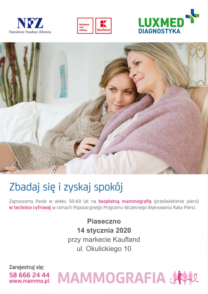 Bezpłatne badania mammograficzne dla kobiet w styczniu 2020