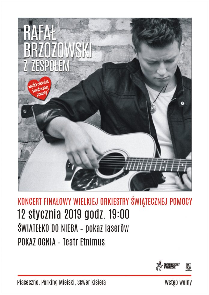 Koncert finałowy WOŚP 2020 w Piasecznie - Rafał Brzozowski, Światełko do nieba i pokaz ognia