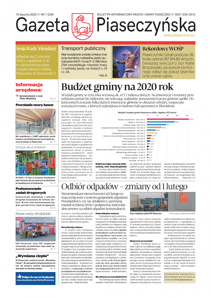 Gazeta Piaseczyńska nr 1/2020 Gazeta Piaseczyńska nr 1/2020