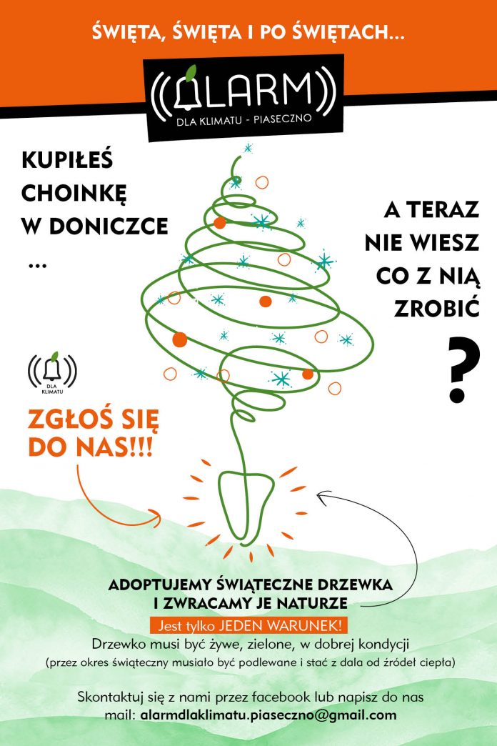 Alarm dla Klimatu Piaseczno adoptuje świąteczne drzewka