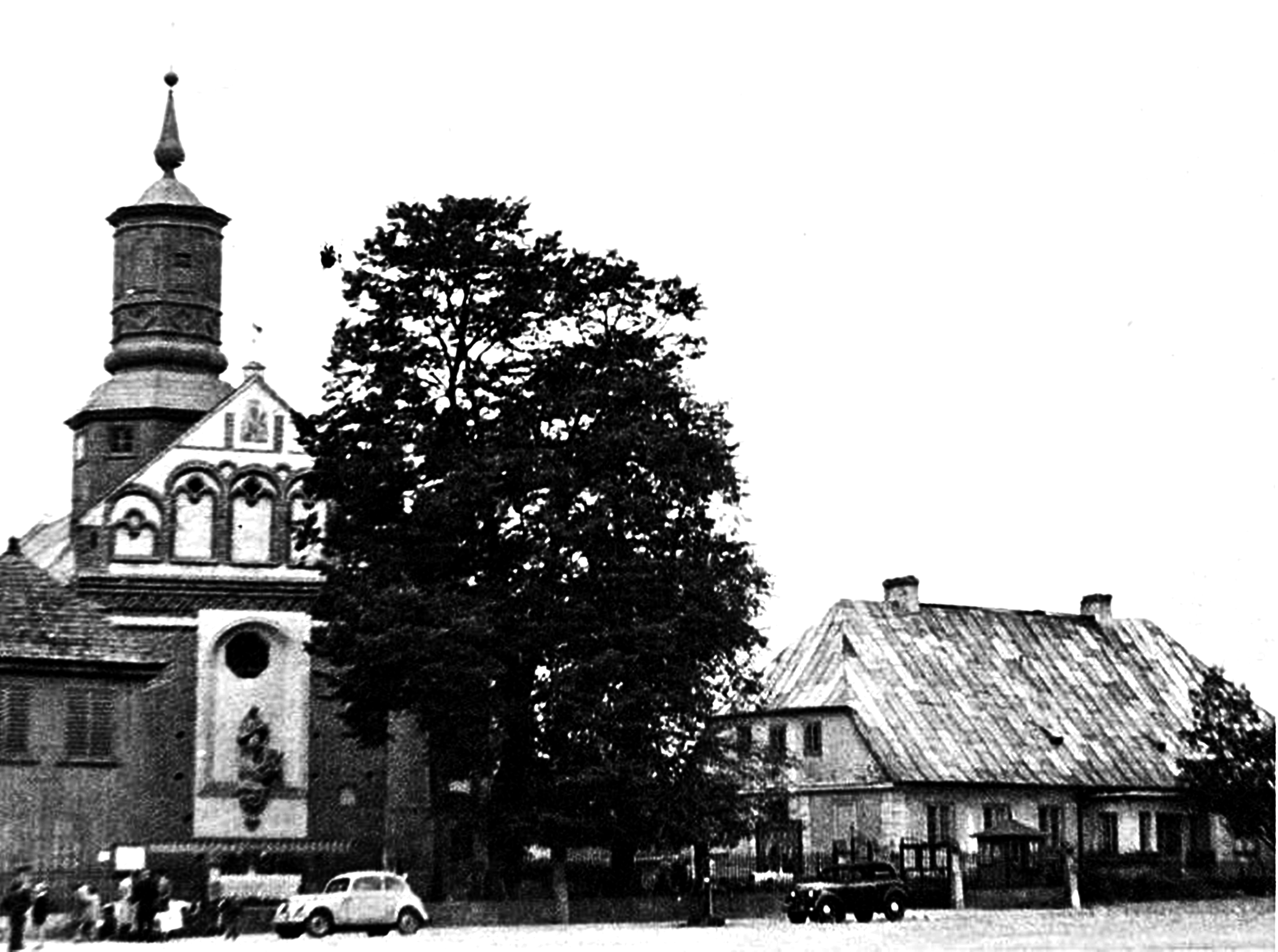 Kościół i plebania w latach 50./60. XX wieku