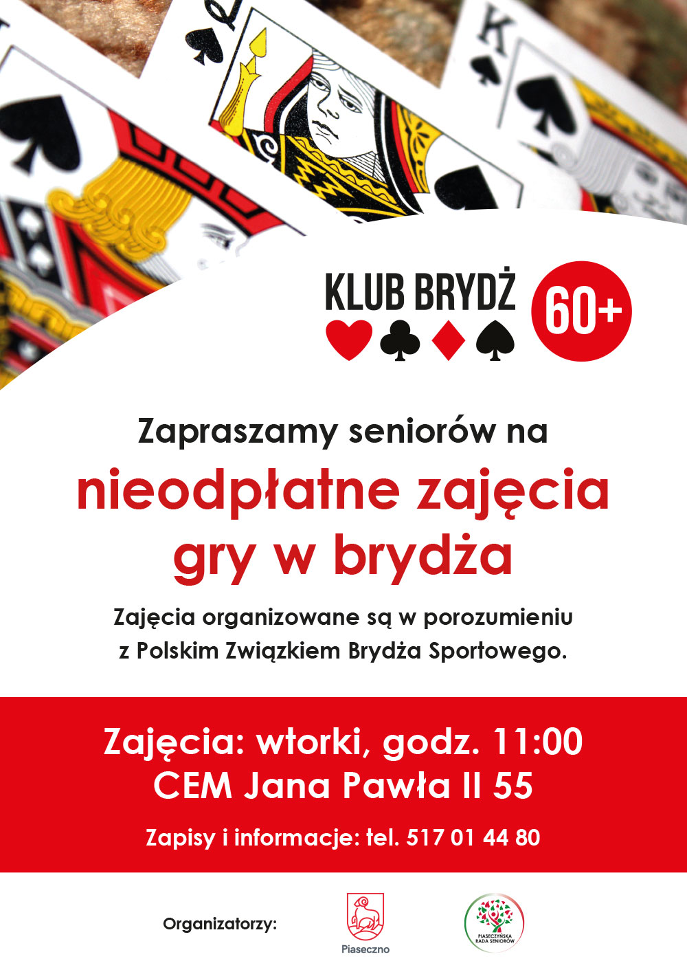 Odwolane Klub Brydz 60 Bezplatne Zajecia Gry W Brydza Dla Seniorow Oficjalna Strona Miasta I Gminy Piaseczno