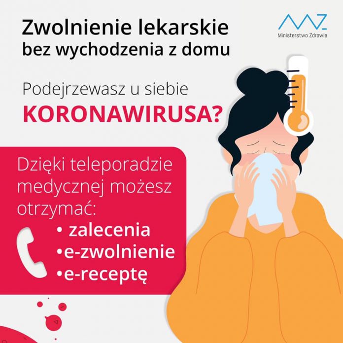 Zwolnienie lekarskie bez wychodzenia z domu dla pacjentów przychodni przy ul. Fabrycznej w Piasecznie e- zwolnienie