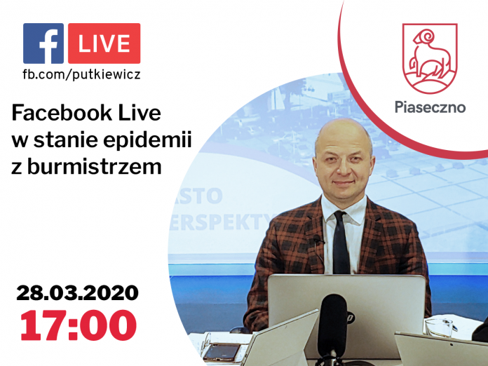 Facebook Live z Burmistrzem 28 marca 2020 roku o godz. 17.00