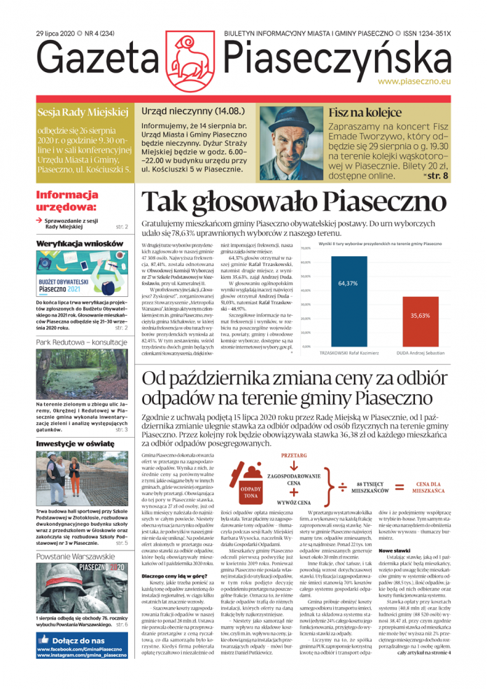 Gazeta Piaseczyńska nr 4/2020 Gazeta Piaseczyńska nr 4/2020
