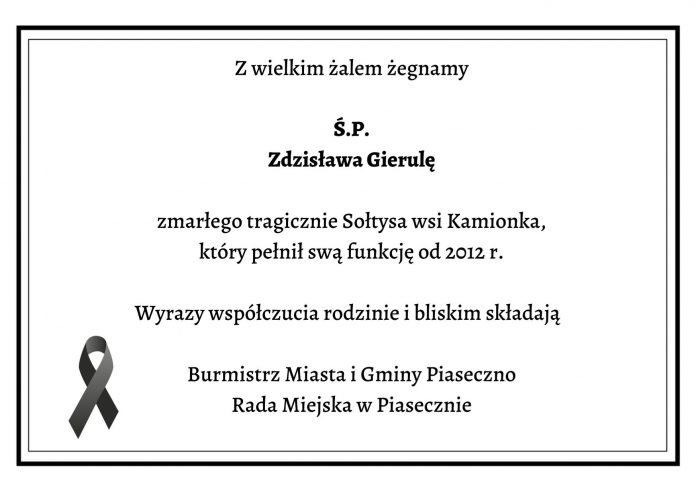 nekrolog dla sołtysa Kamionki
