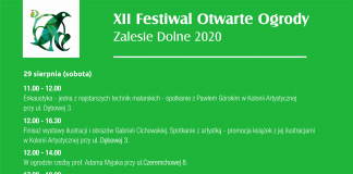 Festiwal Otwarte Ogrody w Zalesiu Dolnym 2020 plakat