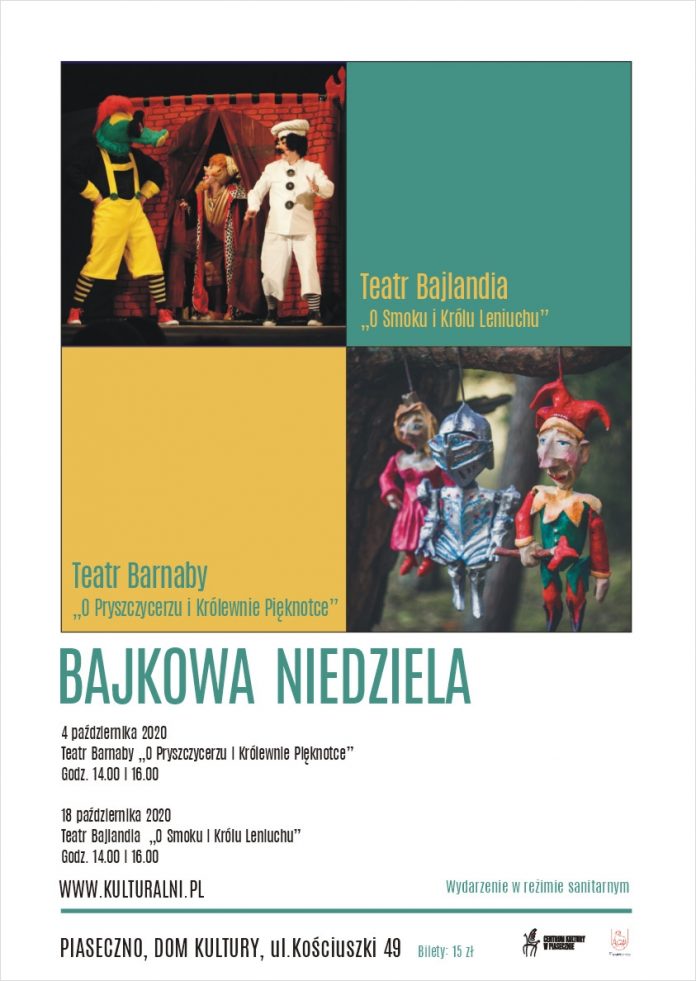 Plakat Bajkowa Niedziela Piaseczno październik 2020