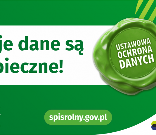 zielono-biały baner z napisem '"Twoje dane są bezpieczne!"