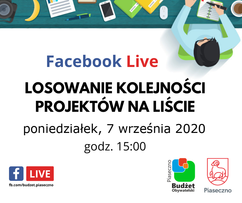 Facebook Live Budżet Obywatelski 2021- losowanie kolejności projektów