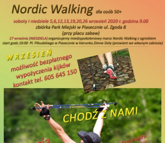 Nieodpłatne zajęcia Nordic Walking dla osób 50+