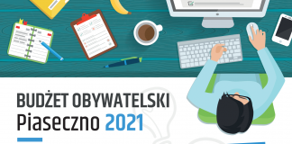 Plakat Budżet Obywatelski 2021 wyniki głosowania. 19 zwycięskich projektów. Szczegółowe wyniki głosowania i statystyki znajdują się na stronie www.bo.piaseczno.eu