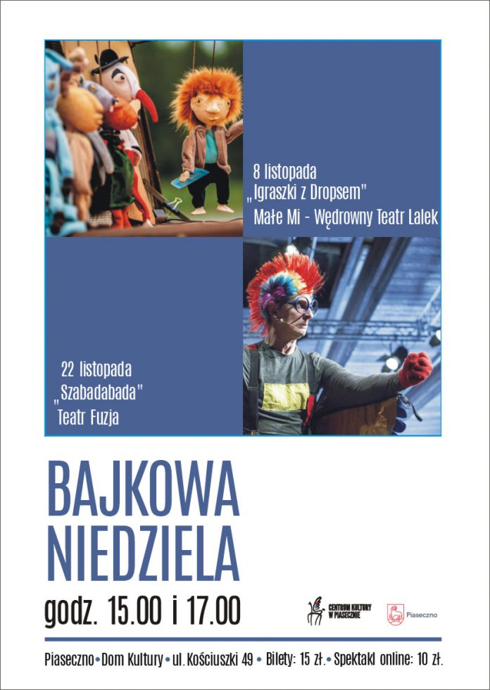 Plakat wydarzenia Igraszki z Dropsem Małe Mi Wędrowny Teatr Lalek - Bajkowa Niedziela Piaseczno