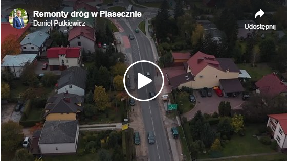 Remontujemy i budujemy drogi – videoreportaż Zrzut ekranu z filmu. Remonty dróg w Piasecznie - videoreportaż
