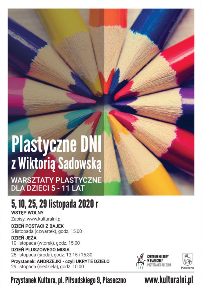 Plakat wydarzenia Plastyczne dni z Wiktorią Sadowską w Przystanku Kultura Piaseczno