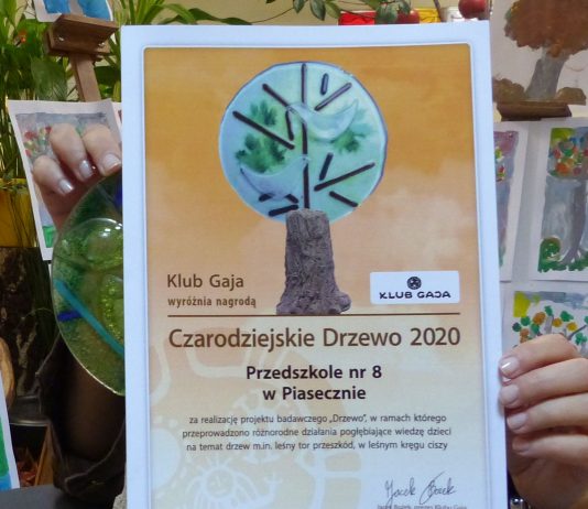 Ilustracja. Przedszkole nr 8 laureatem konkursu ekologicznego Czarodziejskie drzewo