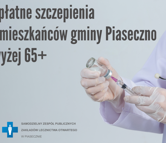 Ilustracja. Bezpłatne szczepienia przeciw grypie dla mieszkańców gminy Piaseczno 65+