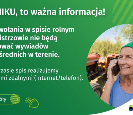 Ilustracja. Ważna informacja dla rolników – zawieszenie wywiadów bezpośrednich w Powszechnym Spisie Rolnym