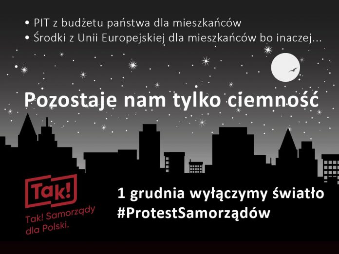 Ilustracja. Protest Polski Samorządowej dotyczący proponowanych zmian w budżetach lokalnych społeczności
