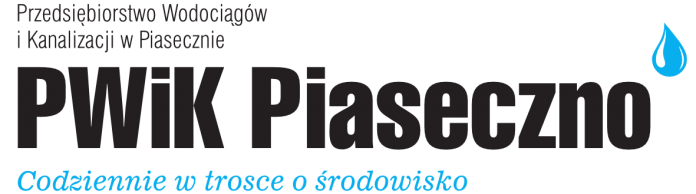 PWiK Promocja 2023 na przyłączenie nieruchomości do sieci kanalizacyjnej logo PWiK Piaseczno