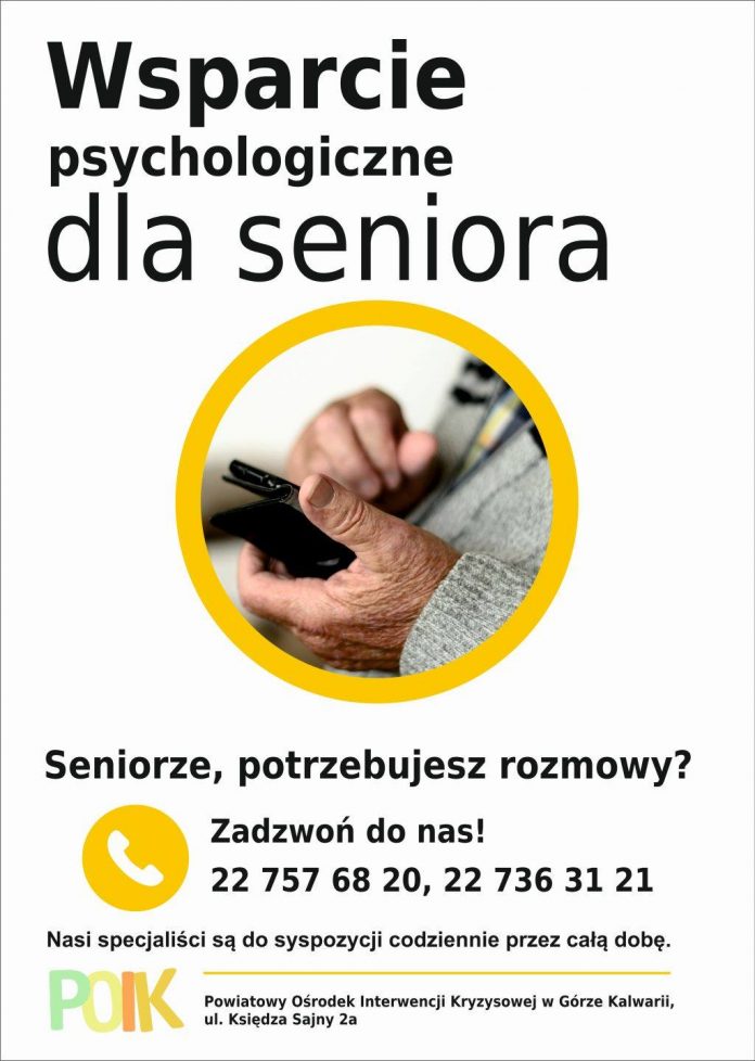 Wsparcie psychologiczne dla seniora Plakat wsparcie psychologiczne dla seniora z informacjami, które są w treści wpisu.