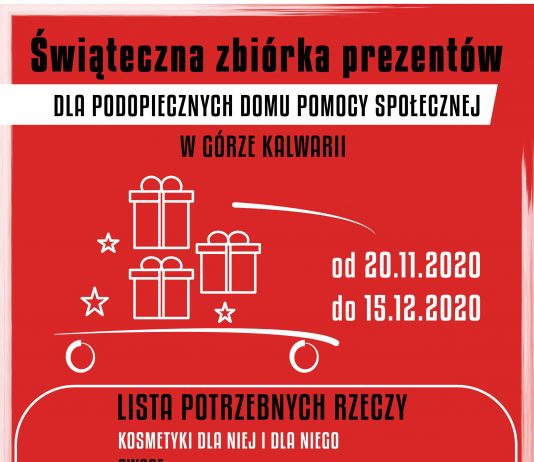 Świąteczna Zbiórka prezentów dla podopiecznych DPS w Górze Kalwarii