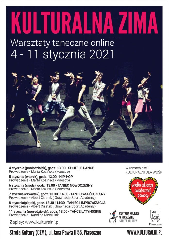 Plakat wydarzenia Kulturalna Zima - warsztaty taneczne online - Strefa Kultury CEM