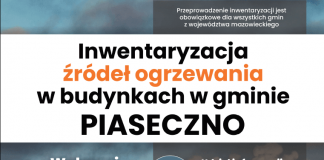 Plakat - inwentaryzacja indywidualnych źródeł ciepła na terenie gminy Piaseczno