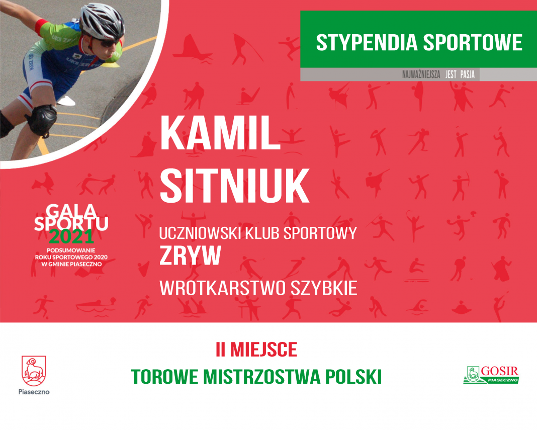 Kamil Sitniuk Uczniowski Klub Sportowy Zryw wrotkarstwo szybkie