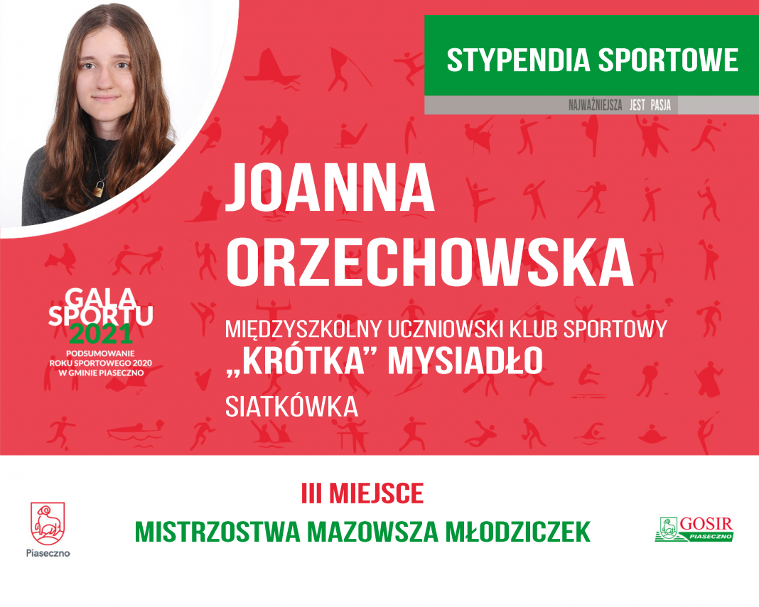 Joanna Orzechowska MUKS "Kr&oacute;tka MYSIADŁO siatk&oacute;wka / piłka siatkowa