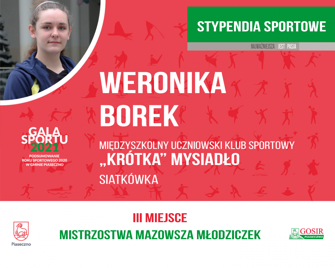 Weronika Borek MUKS "Kr&oacute;tka MYSIADŁO siatk&oacute;wka / piłka siatkowa