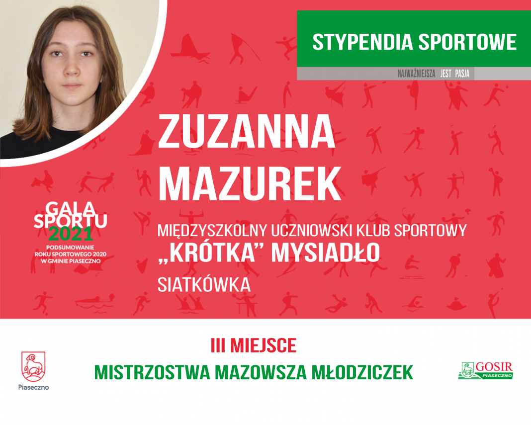 Zuzanna Mazurek MUKS "Kr&oacute;tka MYSIADŁO siatk&oacute;wka / piłka siatkowa