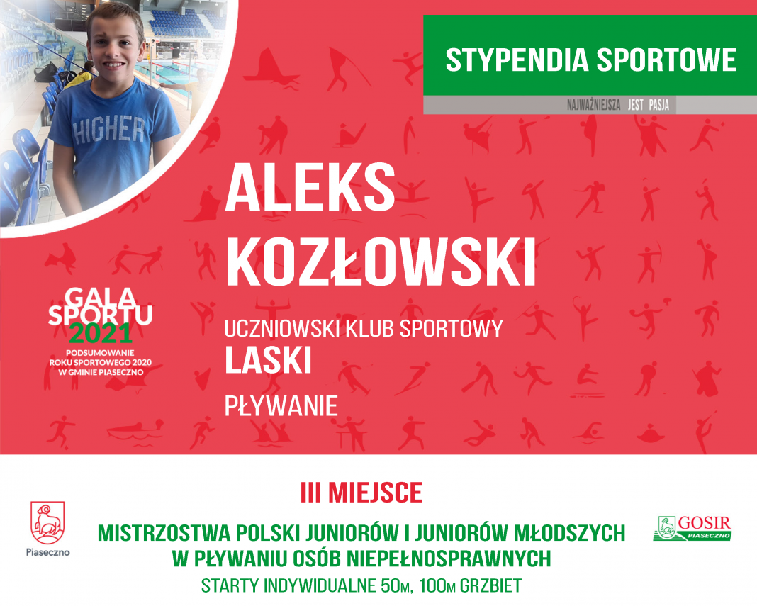 Aleks Kozłowski Uczniowski Klub Sportowy Laski pływanie
