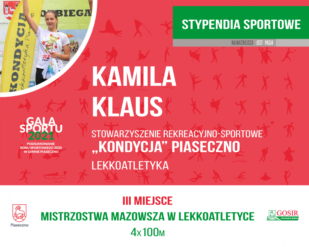 Kamila Klaus Stowarzyszenie Rekreacyjno - Sportowe KONDYCJA lekkoatletyka