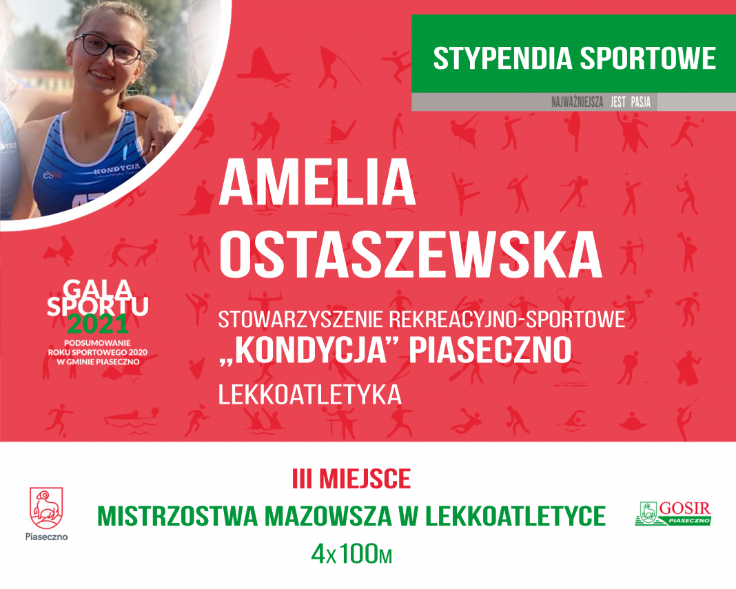 Amelia Ostaszewska Stowarzyszenie Rekreacyjno - Sportowe KONDYCJA lekkoatletyka